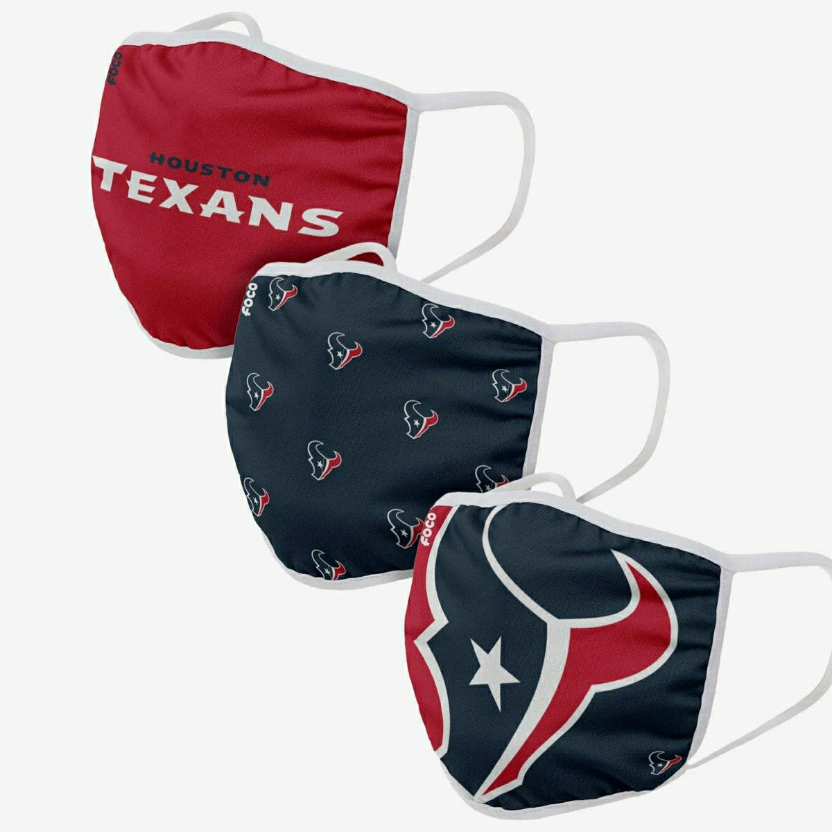 Houston Texans Face Covering NFL Face Mask (3-Pack) Taass sale