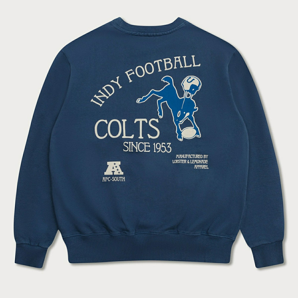 Indianapolis Colts L&L '96 Classics NFL Crew Sweater Blue Taass sale