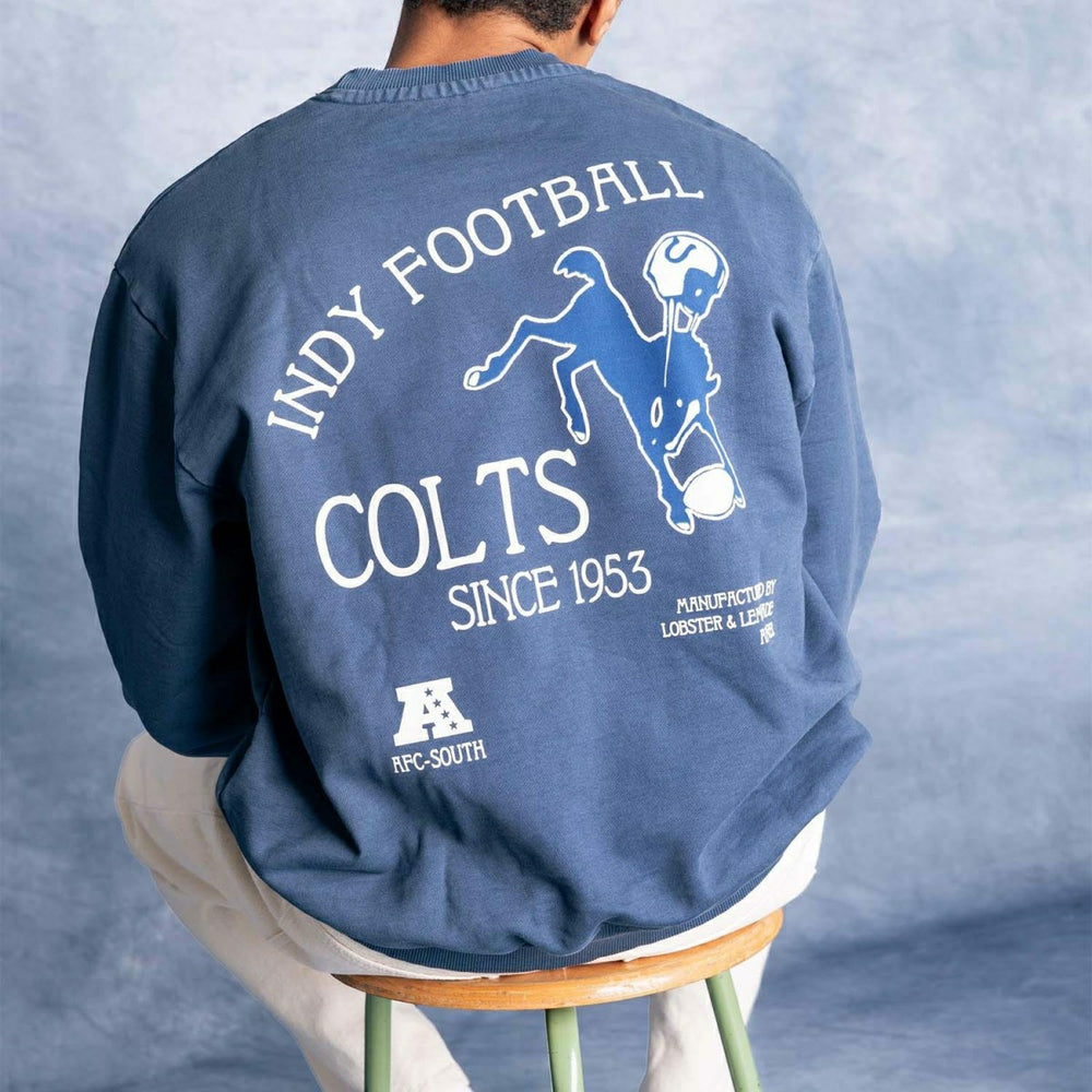 Indianapolis Colts L&L '96 Classics NFL Crew Sweater Blue Taass sale
