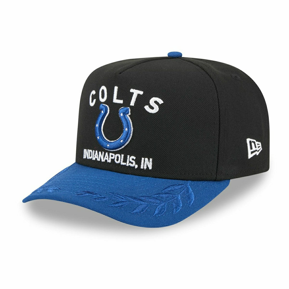 Indianapolis Colts 2025 NFL Draft New Era 9FIFTY A-Frame Snapback Cap Black Lifestyle
