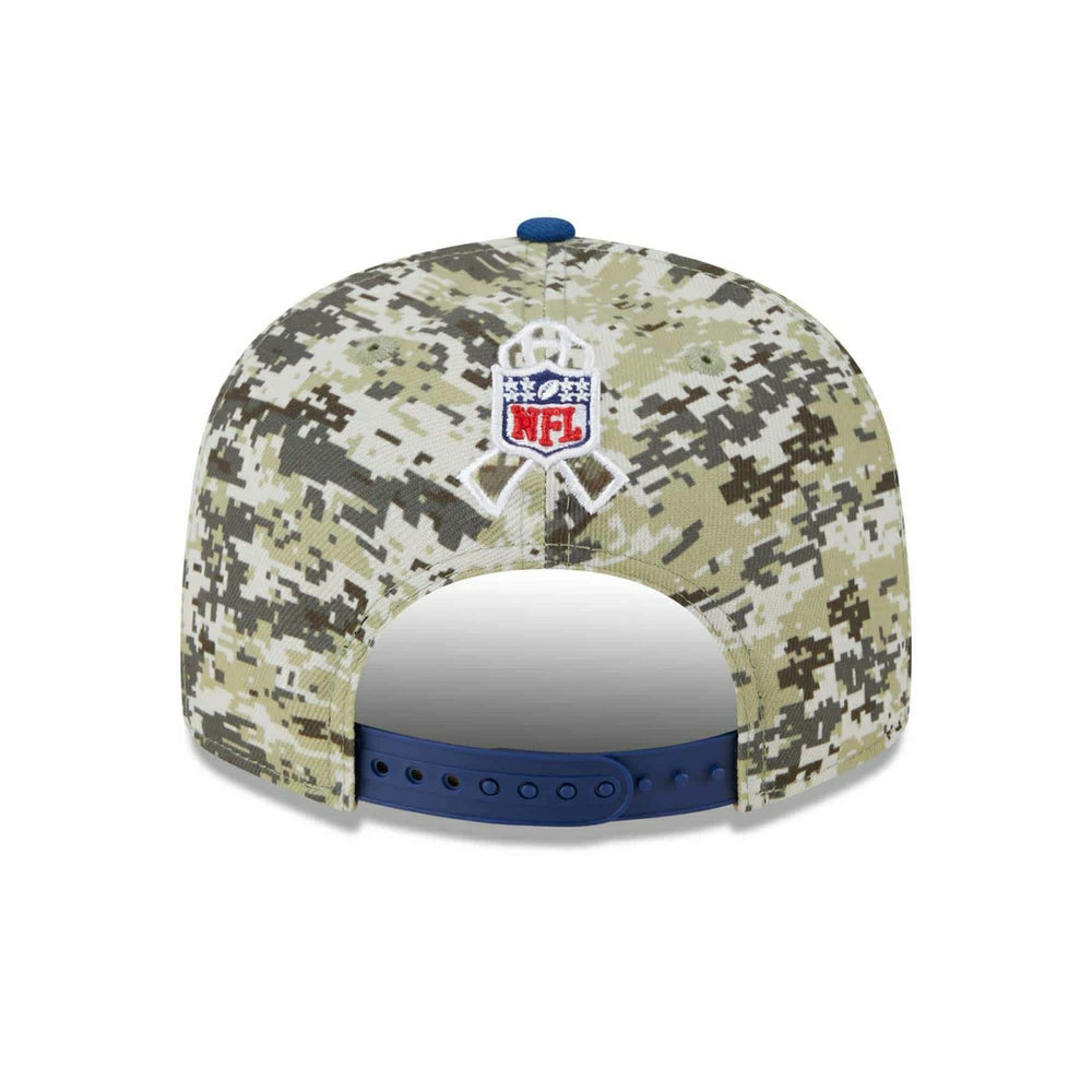 Indianapolis Colts Camo 2023 NFL Salute to Service New Era 9FIFTY Snapback Cap Lifestyle