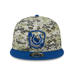 Indianapolis Colts Camo 2023 NFL Salute to Service New Era 9FIFTY Snapback Cap Lifestyle