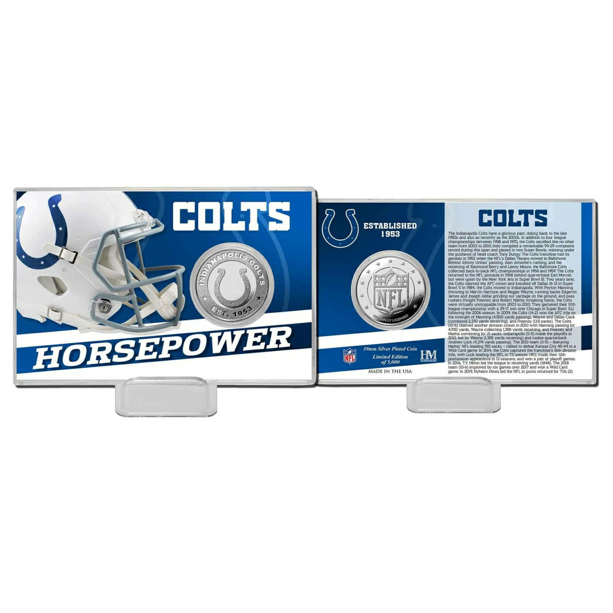 Indianapolis Colts Team History Highland Mint Silver Coin Card Lifestyle