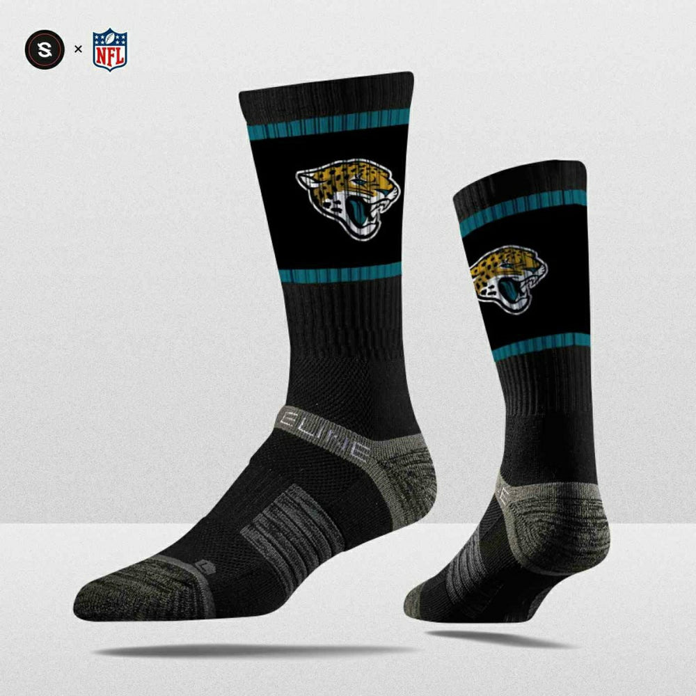 Jacksonville Jaguars Strideline Premium NFL Crew Socks Taass US