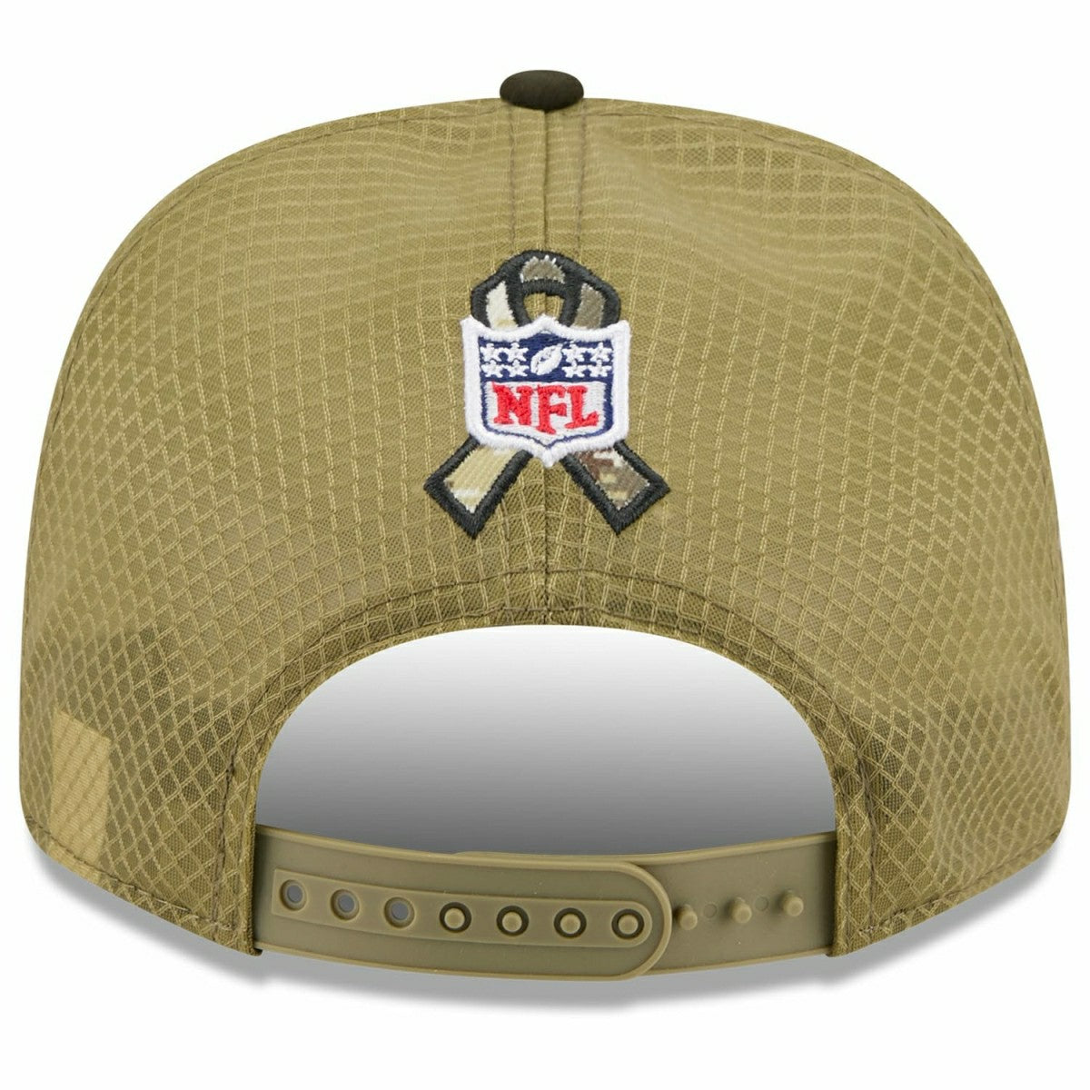 Jacksonville Jaguars 2025 NFL Salute to Service 9SEVENTY Trucker Snapback Cap Olive Lifestyle