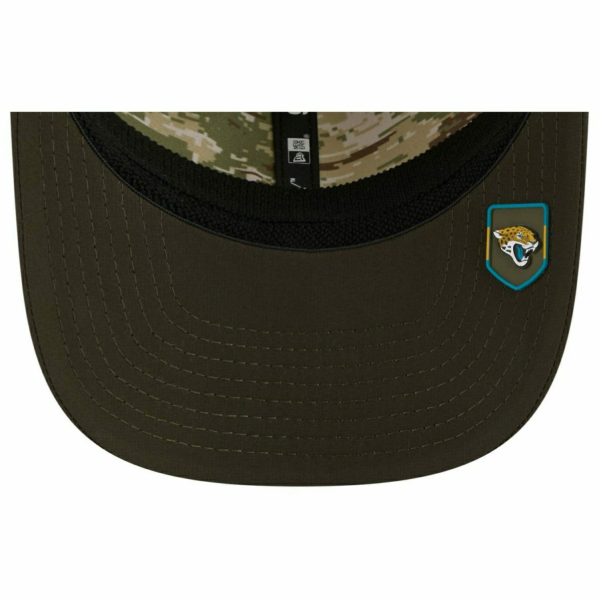 Jacksonville Jaguars 2025 NFL Salute to Service 9SEVENTY Trucker Snapback Cap Olive Lifestyle