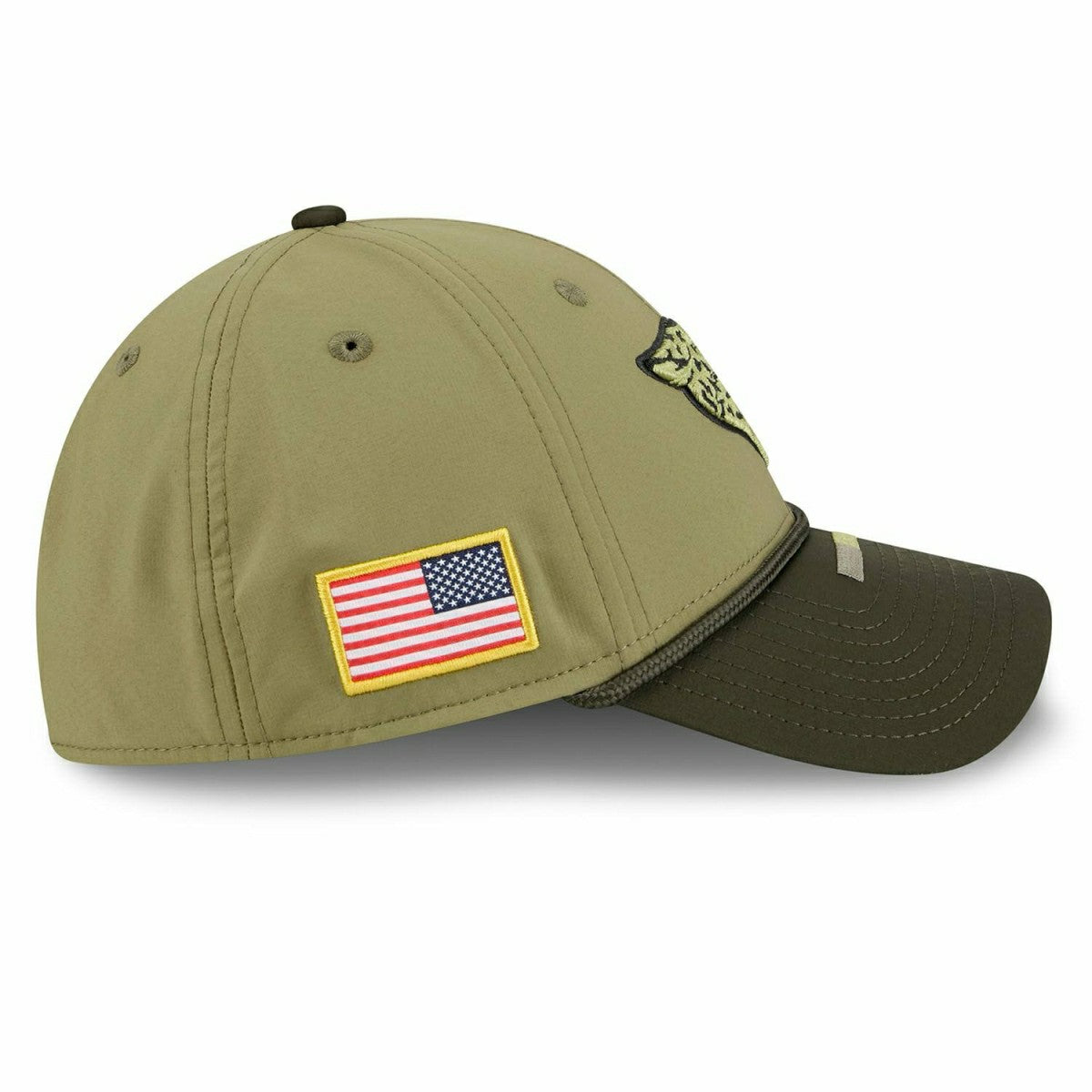 Jacksonville Jaguars 2025 NFL Salute to Service 39THIRTY Flex Cap Olive Taass sale