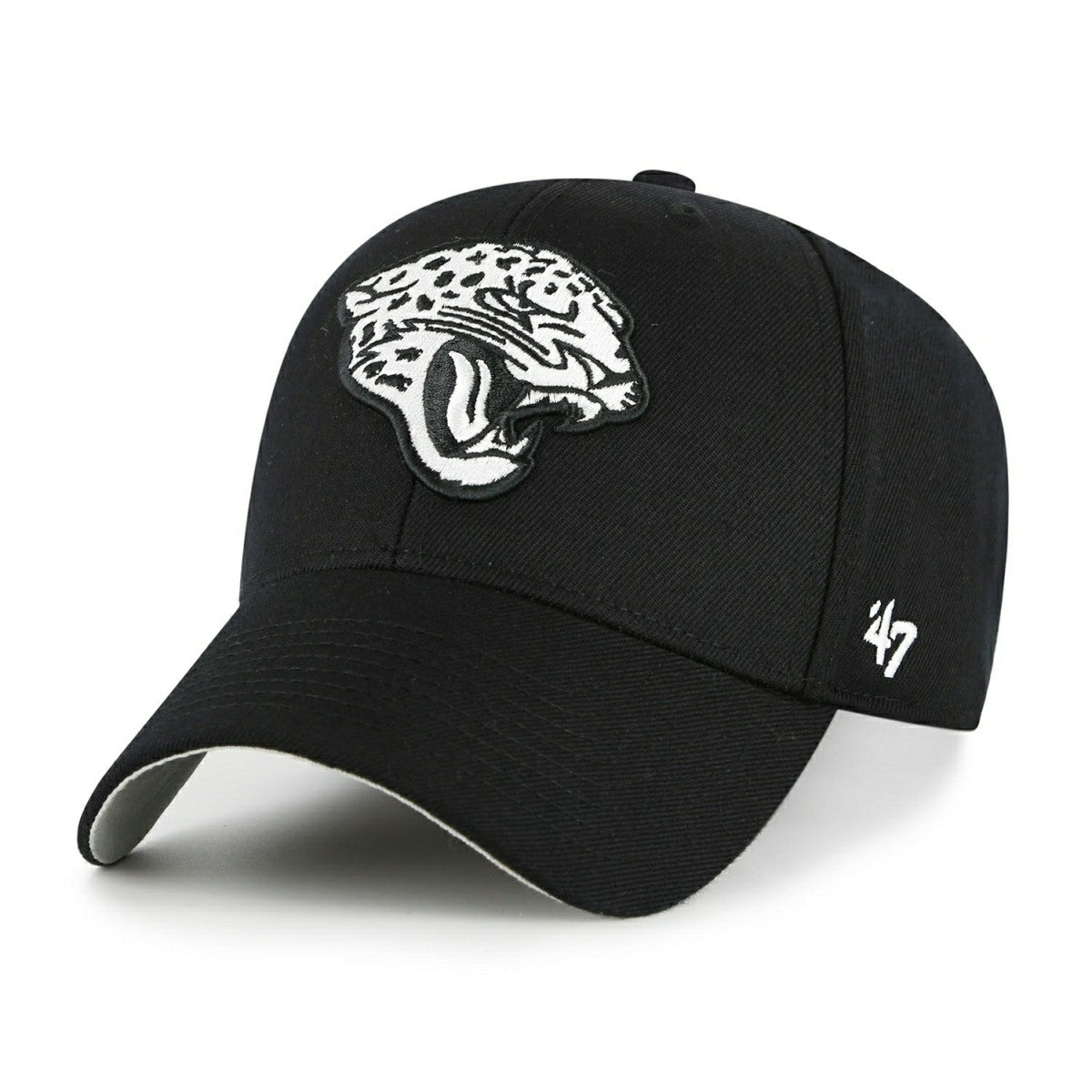 Jacksonville Jaguars Black & White '47 MVP Adjustable NFL Cap Black Taass US