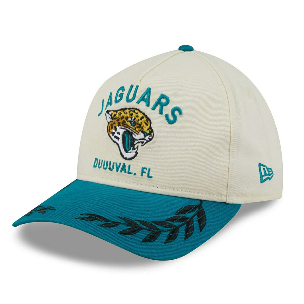 Jacksonville Jaguars 2025 NFL Draft 9TWENTY A-Frame Adjustable Cap Cream Taass sale
