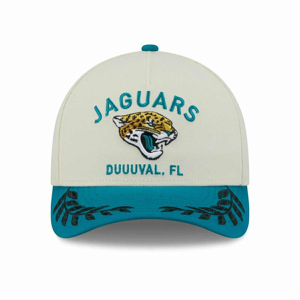 Jacksonville Jaguars 2025 NFL Draft 9FORTY M-Crown A-Frame Snapback Cap Cream Taass for sale