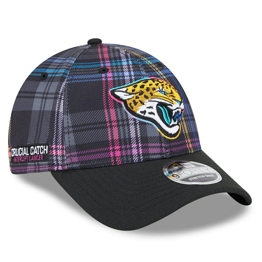 Jacksonville Jaguars 2024 NFL Crucial Catch New Era Stretch-Snap 9FORTY Cap Taass sale