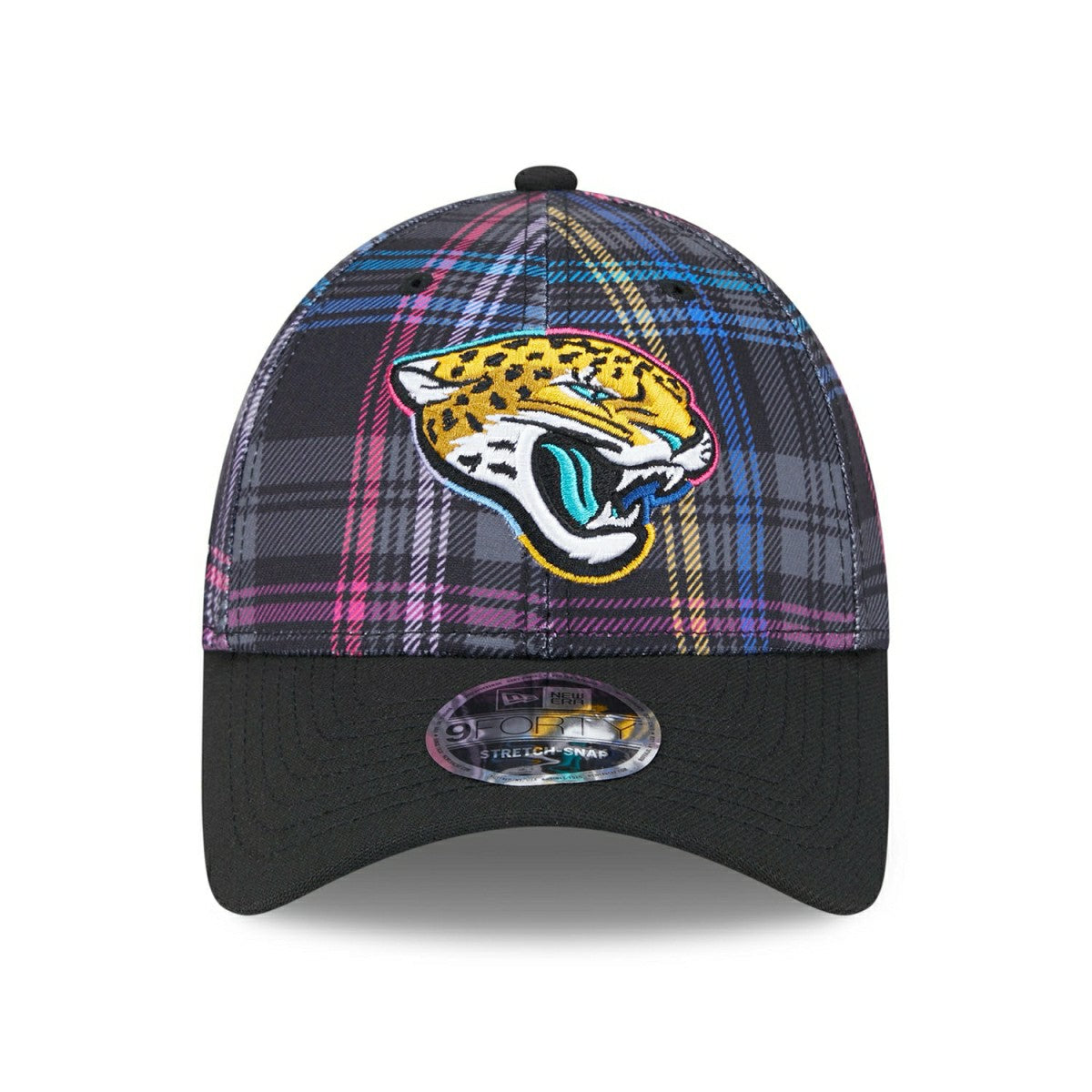 Jacksonville Jaguars 2024 NFL Crucial Catch New Era Stretch-Snap 9FORTY Cap Taass sale