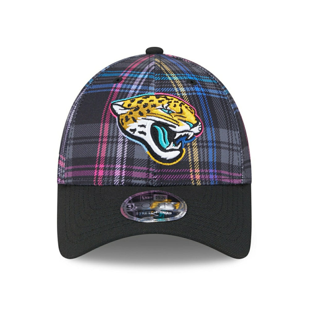 Jacksonville Jaguars 2024 NFL Crucial Catch New Era Stretch-Snap 9FORTY Cap Taass sale