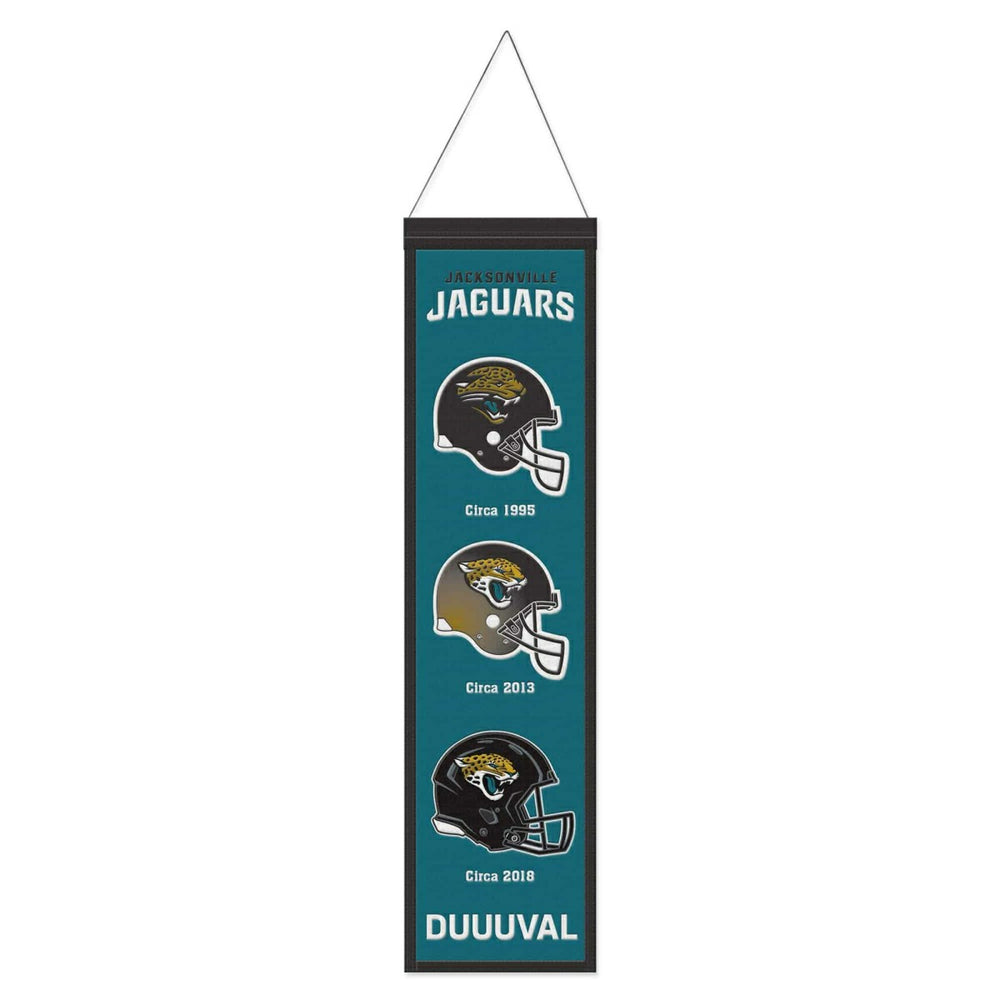 Jacksonville Jaguars Logo Evolution NFL Wool Banner Classic