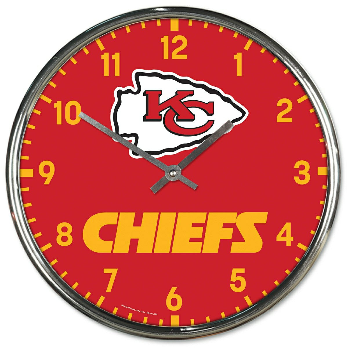 Kansas City Chiefs Chrome NFL Team Design Wall Clock Classic