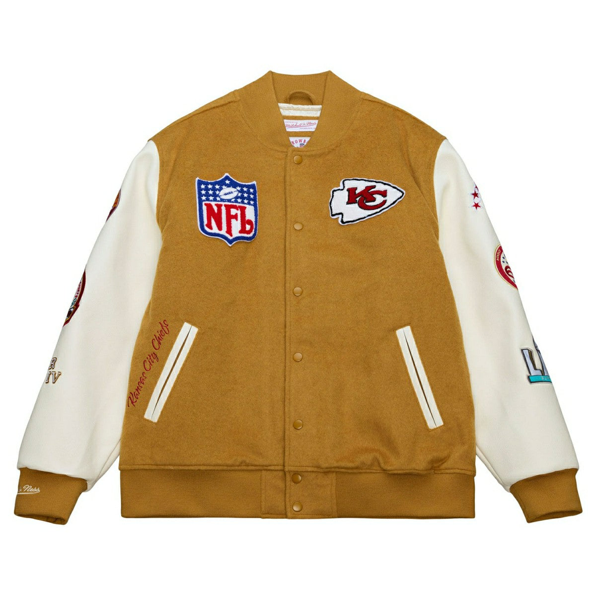 Kansas City Chiefs Dusted Varsity NFL Jacket Brown/Cream Classic