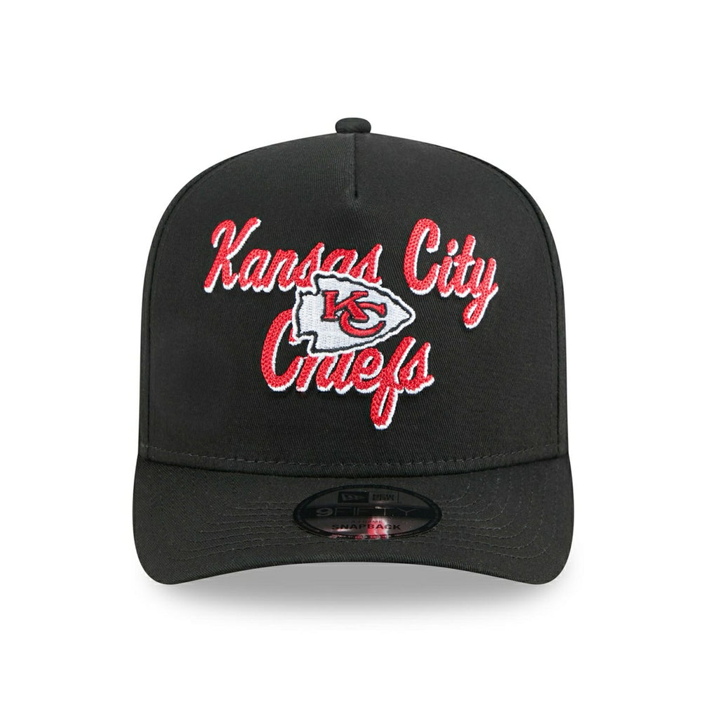 Kansas City Chiefs NFL Chainstitch 9FIFTY A-Frame Snapback Cap Black Taass for sale