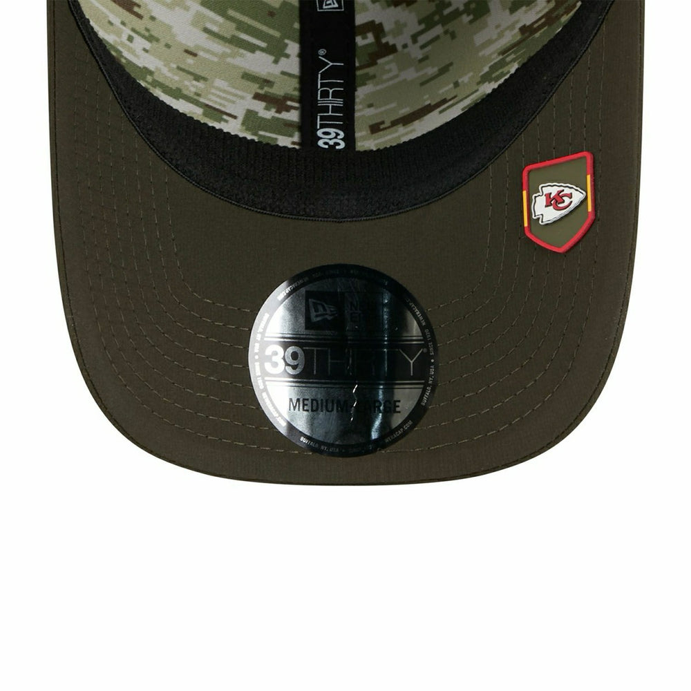 Kansas City Chiefs 2025 NFL Salute to Service 39THIRTY Flex Cap Olive Fashion