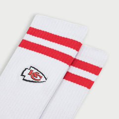 Kansas City Chiefs L&L '90 Classics NFL Crew Socks White Taass for sale