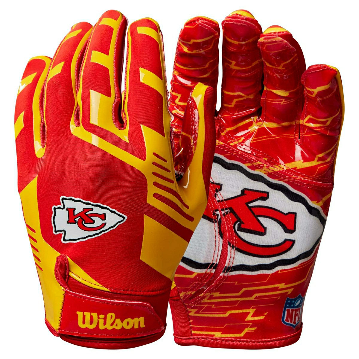 Kansas City Chiefs Wilson Stretch-Fit NFL Receivers Gloves Taass US