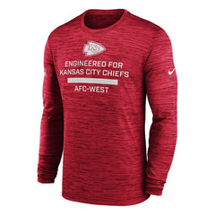 Kansas City Chiefs 2025 NFL Sideline Nike Velocity Performance Long Sleeve T-Shirt Red Taass for sale