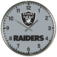 Las Vegas Raiders Chrome NFL Team Design Wall Clock Lifestyle
