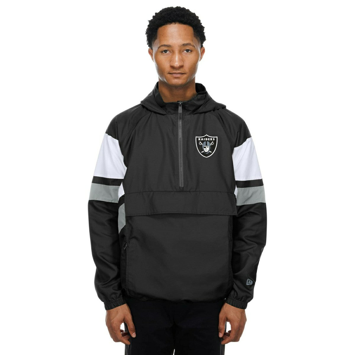 Las Vegas Raiders NFL Quarter Zip Windbreaker Jacket Black Taass US