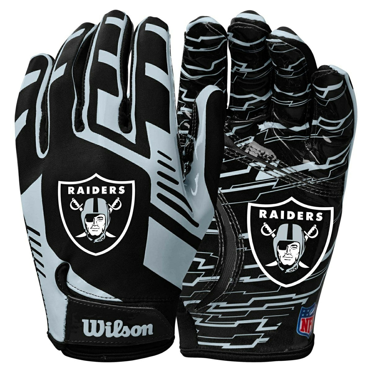 Las Vegas Raiders Wilson Stretch-Fit NFL Receivers Gloves Taass sale