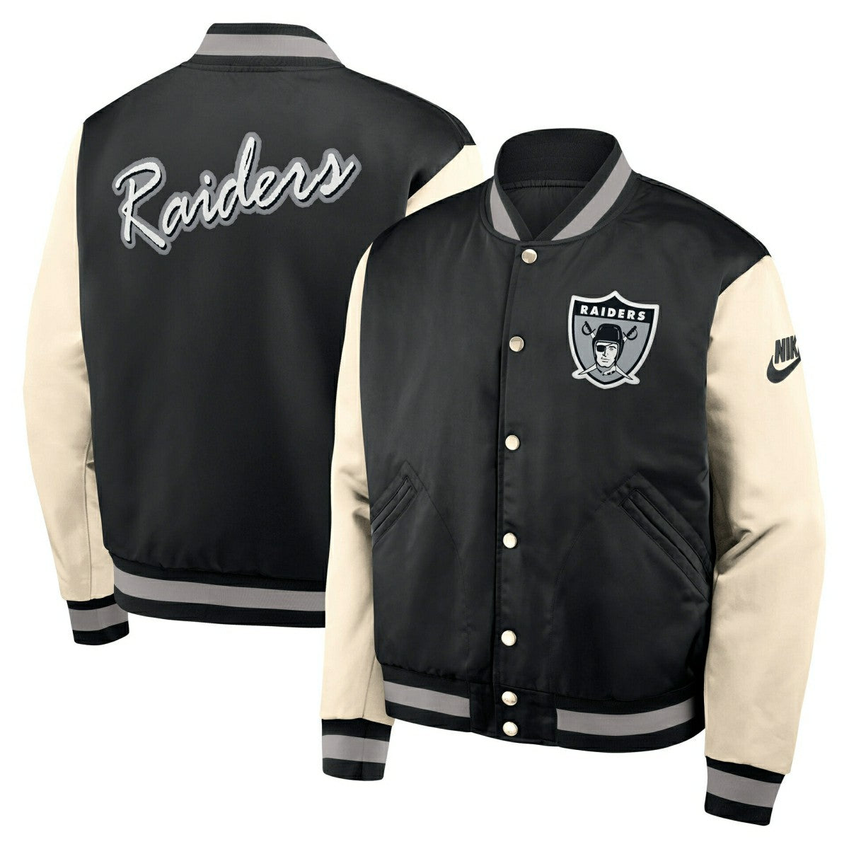 Las Vegas Raiders Rewind Legacy Bomber Jacket Black/Cream Fashion