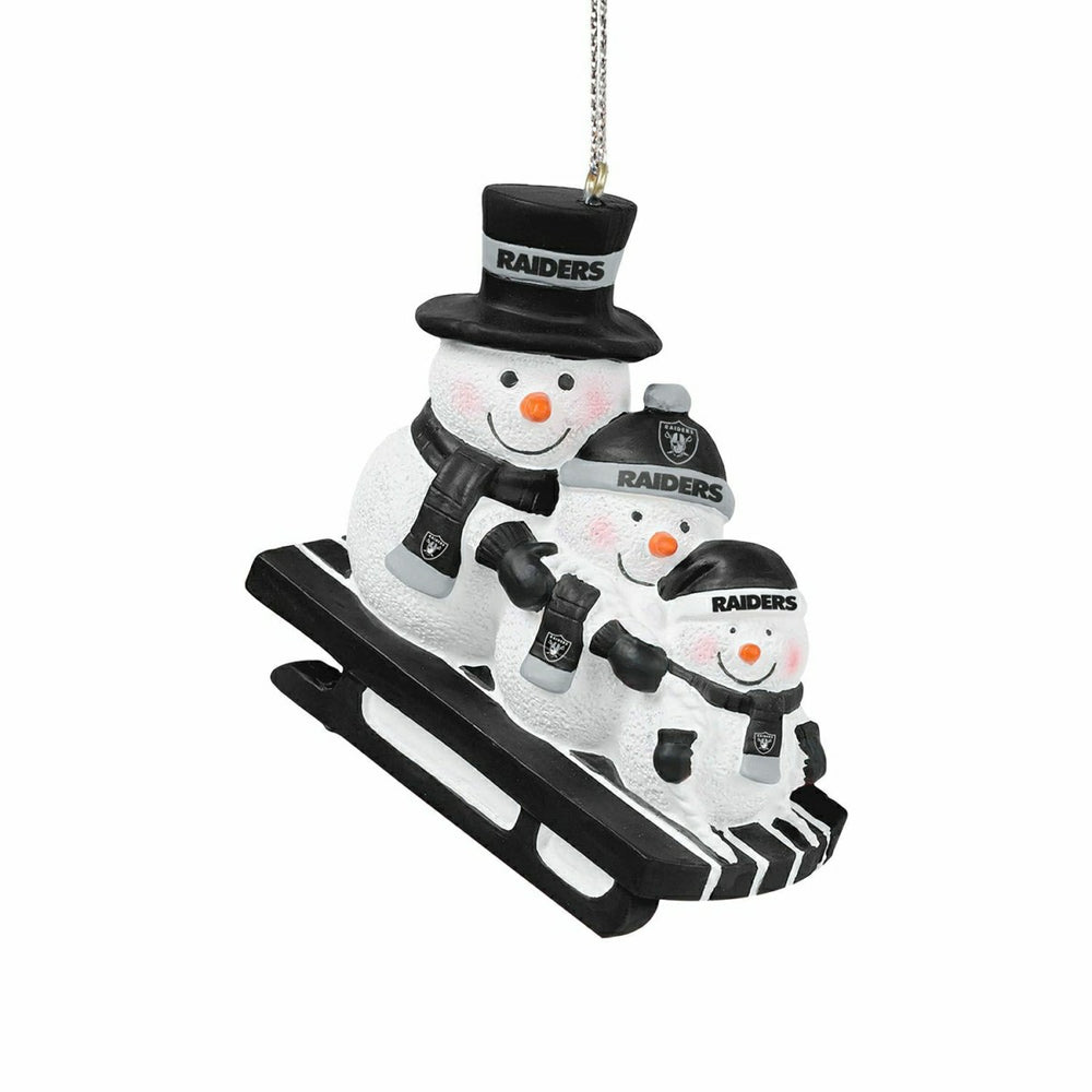Las Vegas Raiders NFL Sledding Snowmen Christmas Ornament Taass sale