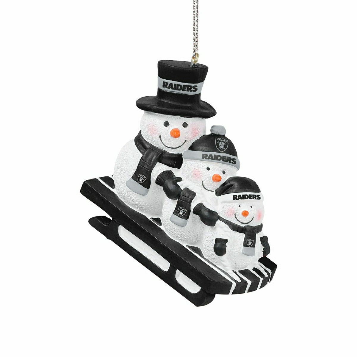 Las Vegas Raiders NFL Sledding Snowmen Christmas Ornament Taass sale