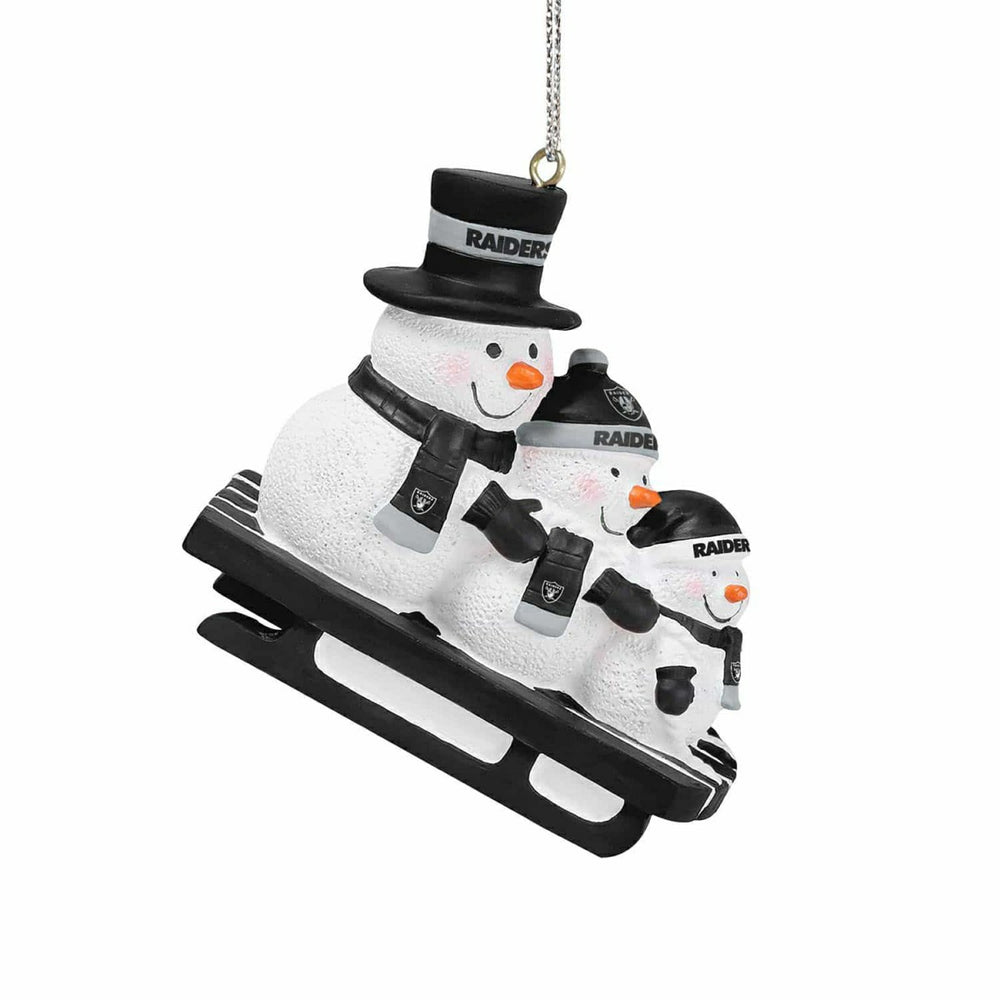 Las Vegas Raiders NFL Sledding Snowmen Christmas Ornament Taass sale