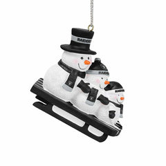 Las Vegas Raiders NFL Sledding Snowmen Christmas Ornament Taass sale