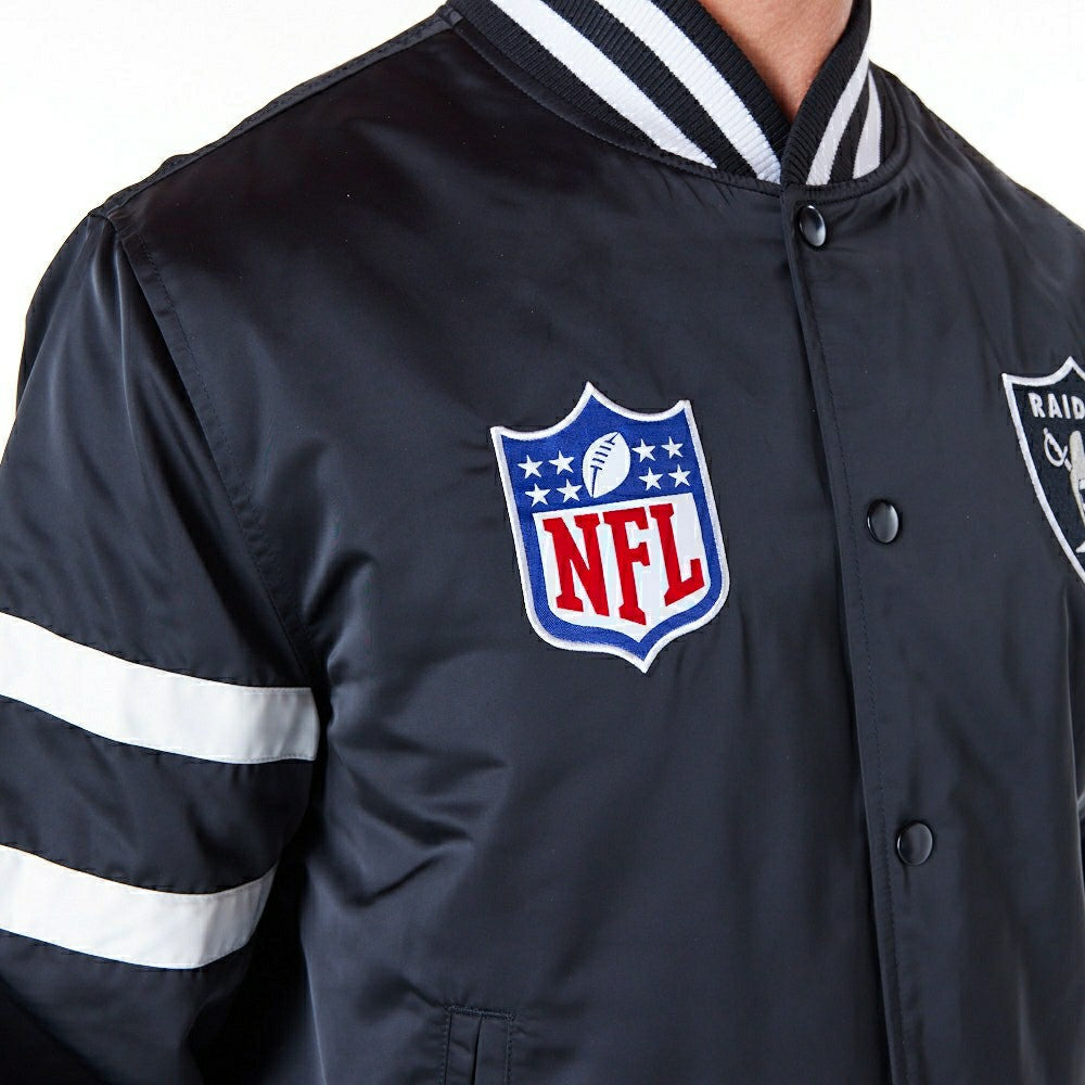 Las Vegas Raiders NFL Sport Classics Satin Jacket Black Fashion