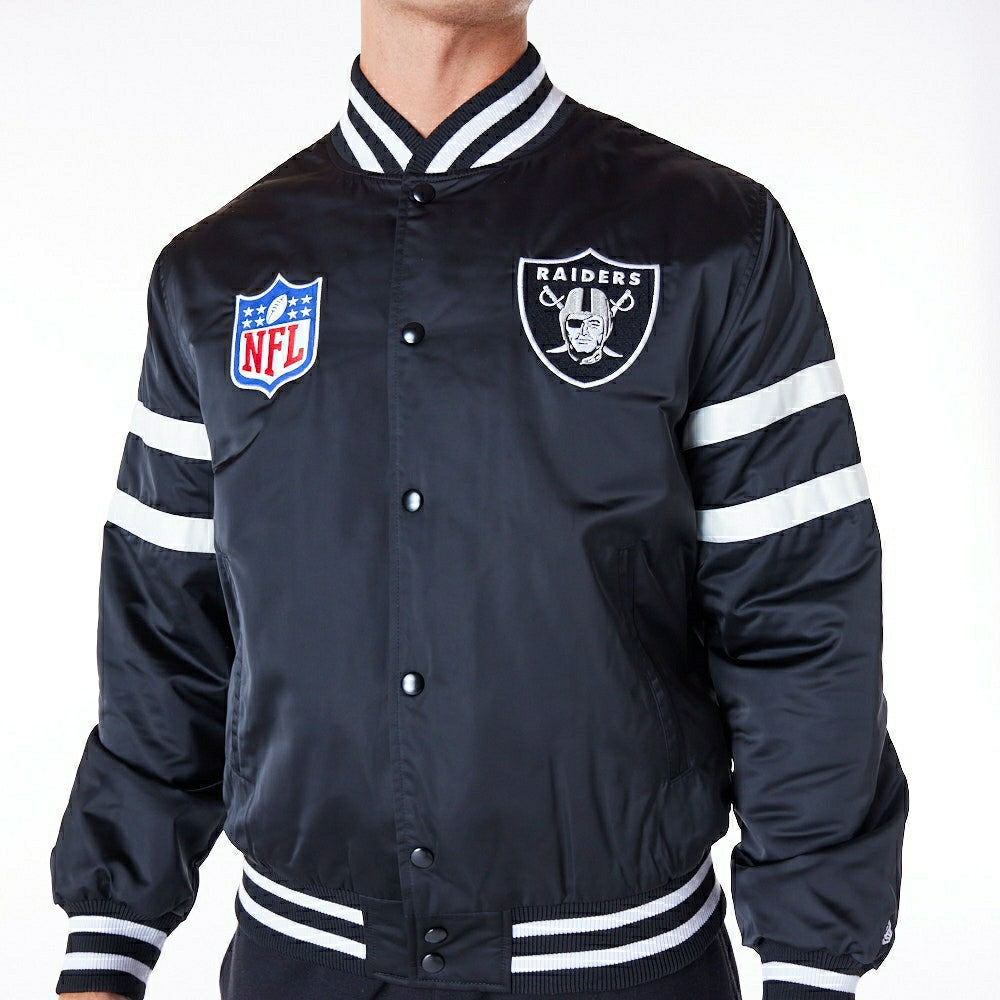 Las Vegas Raiders NFL Sport Classics Satin Jacket Black Fashion