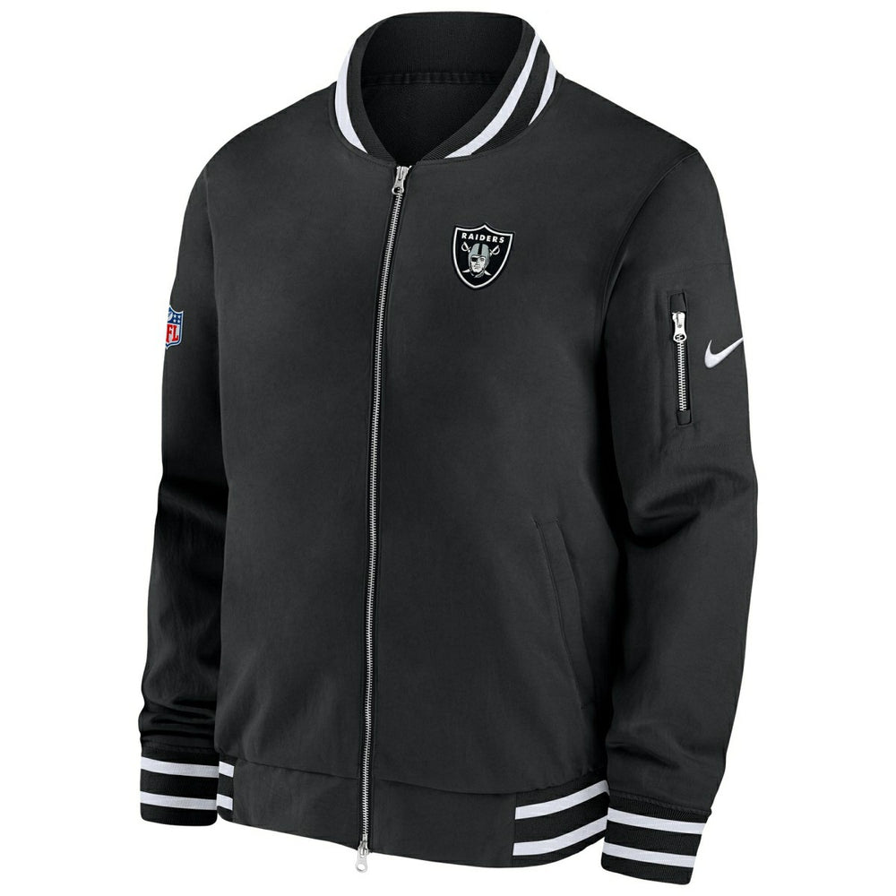 Las Vegas Raiders NFL Sideline Nike Coach Bomber Jacket Taass sale