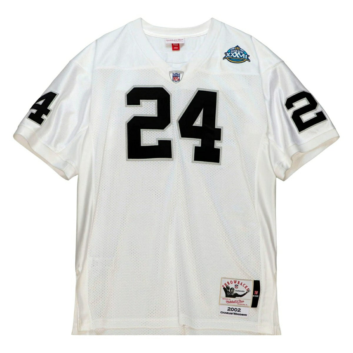Charles Woodson #24 Oakland Raiders 2002 Mitchell & Ness Authentic NFL Jersey White Taass for sale