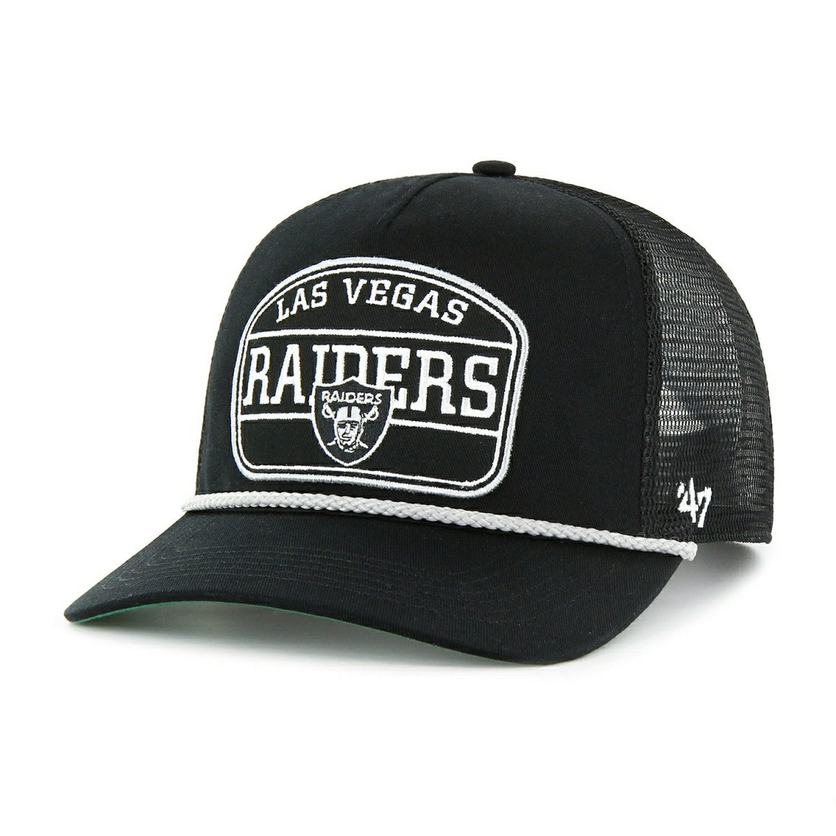 Las Vegas Raiders Hone Rope '47 Hitch RF Snapback Trucker NFL Cap Black Taass for sale
