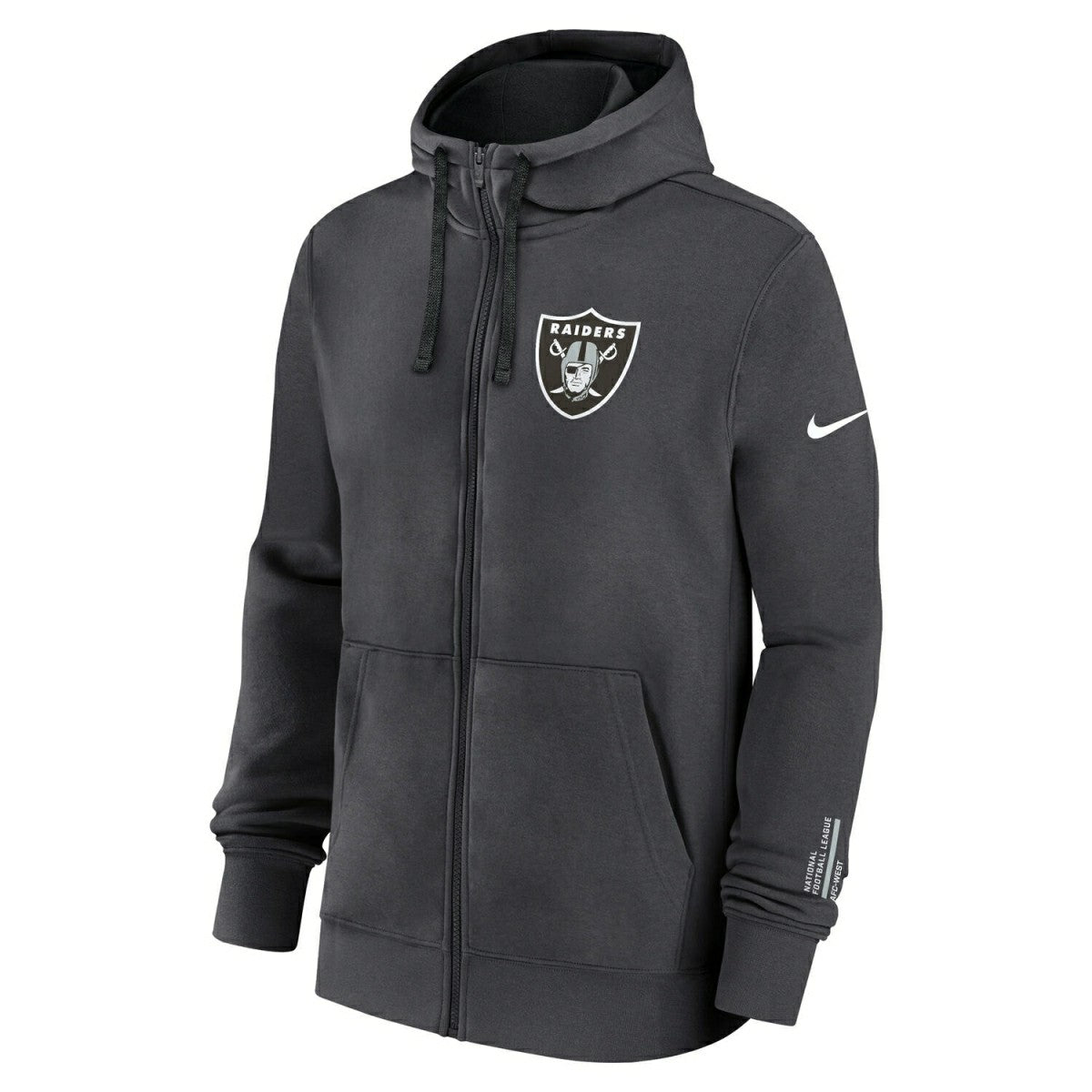 Las Vegas Raiders Playbook NFL Full-Zip Fleece Hoodie Anthracite Taass US