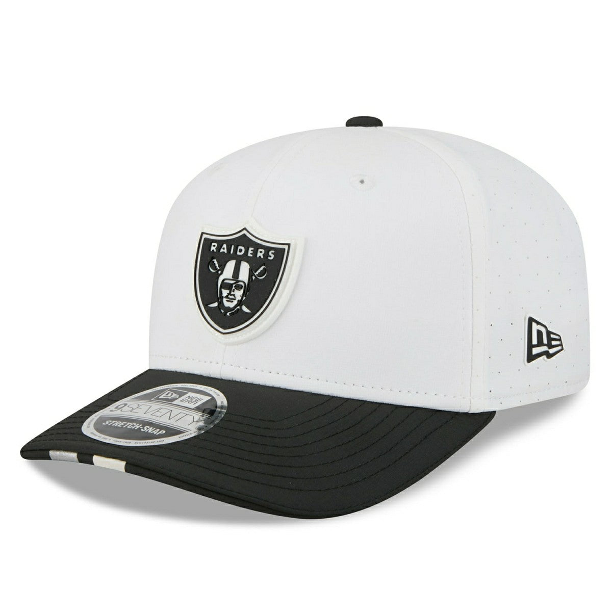 Las Vegas Raiders 2025 NFL Training Camp New Era  9SEVENTY Stretch-Snap Cap OTC White Classic