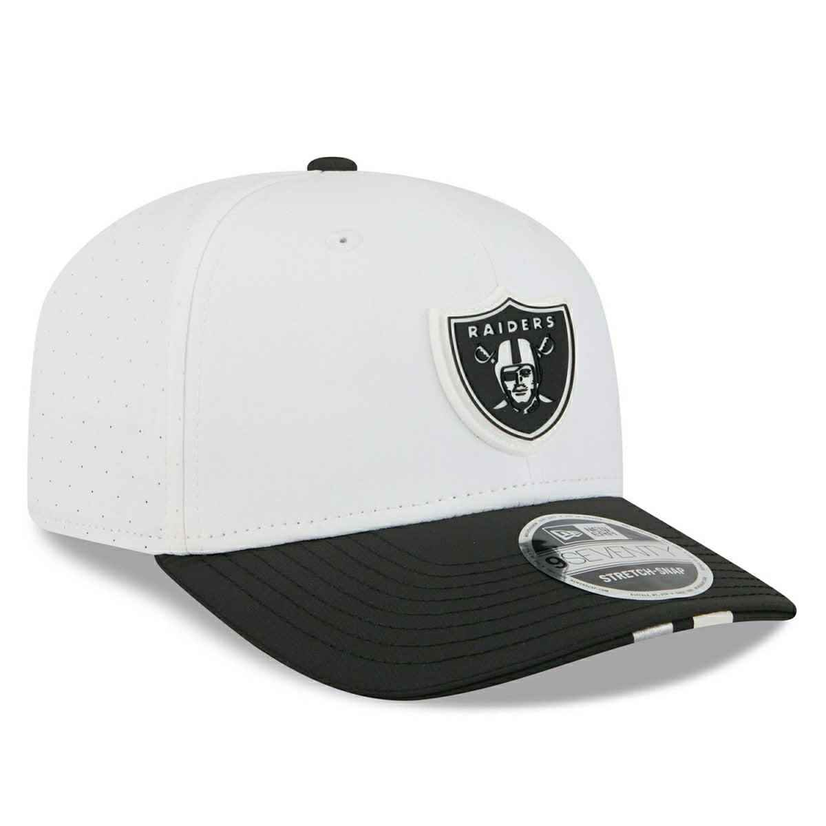Las Vegas Raiders 2025 NFL Training Camp New Era  9SEVENTY Stretch-Snap Cap OTC White Classic