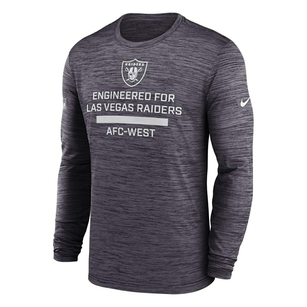 Las Vegas Raiders 2025 NFL Sideline Nike Velocity Performance Long Sleeve T-Shirt Gray Taass US