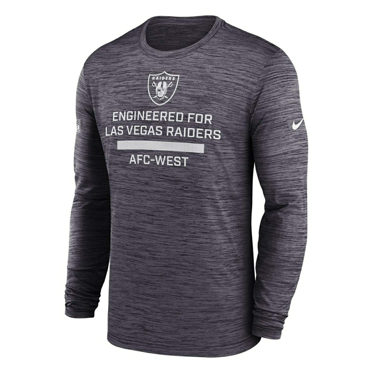 Las Vegas Raiders 2025 NFL Sideline Nike Velocity Performance Long Sleeve T-Shirt Gray Taass US