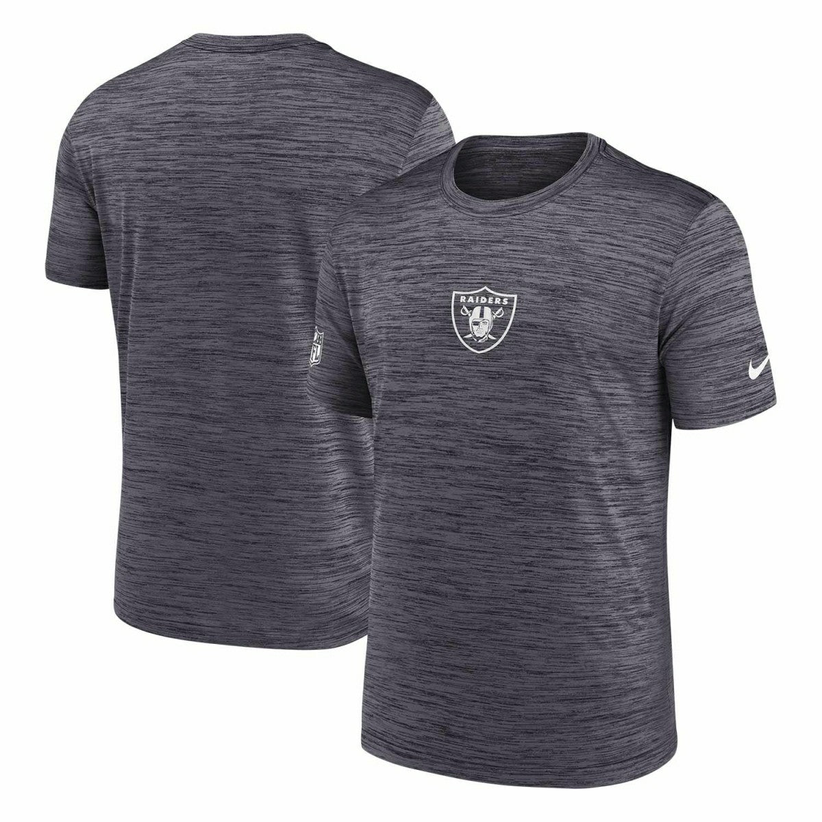 Las Vegas Raiders 2025 NFL Sideline Nike Velocity Performance T-Shirt Gray Lifestyle