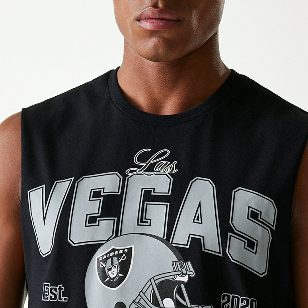 Las Vegas Raiders NFL Helmet New Era Sleeveless Tee Black Taass sale