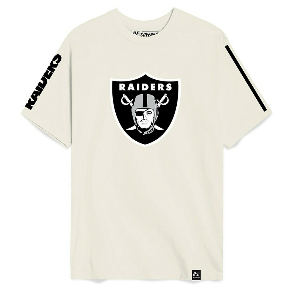 Las Vegas Raiders Recovered Ecru Slub NFL T-Shirt Cream Taass US
