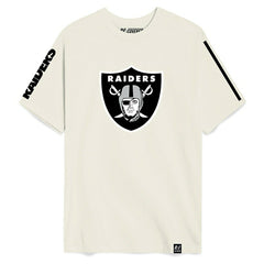 Las Vegas Raiders Recovered Ecru Slub NFL T-Shirt Cream Taass US