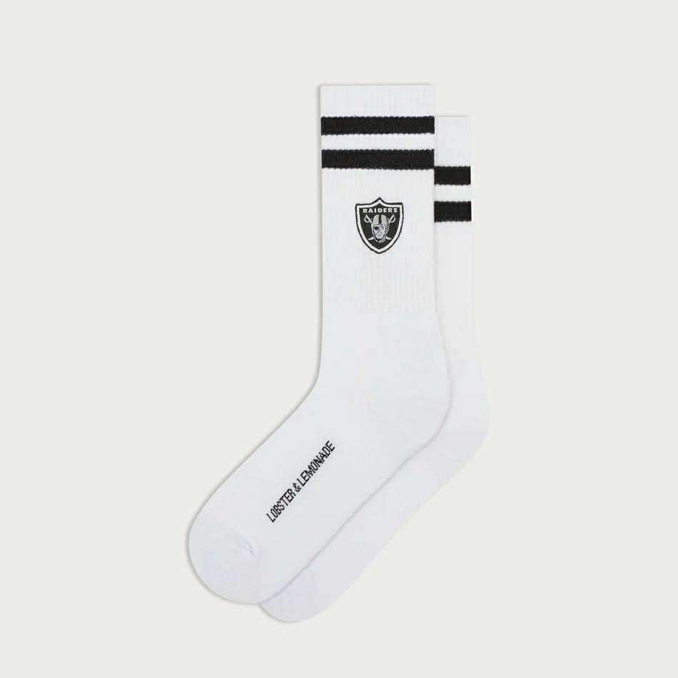 Las Vegas Raiders L&L '90 Classics NFL Crew Socks White Classic