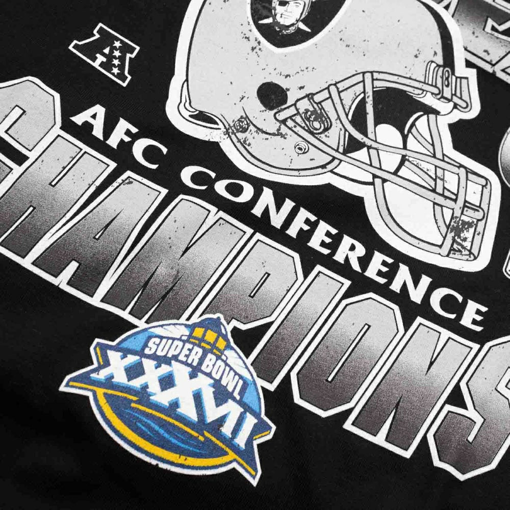 Oakland Raiders 2002 AFC Champions NFL T-Shirt Black Fashion