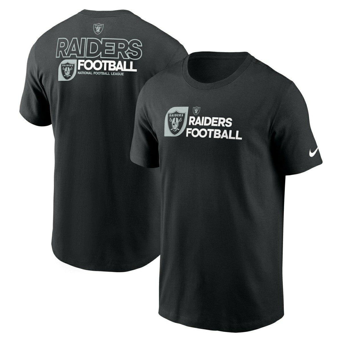 Las Vegas Raiders Team Slogan Nike Essential NFL T-Shirt Black Classic